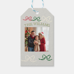 Etiqueta Para Presente Foto Personalizada de Uma Grande Família em Tons P