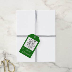 Etiqueta Para Presente Foto quadrada sazonal com verde de cumprimento