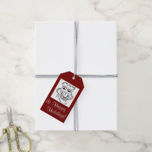 Etiqueta Para Presente Foto quadrada sazonal com Winered de cumprimento