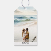 Fotografia de casamento à beira-mar com ondas em a