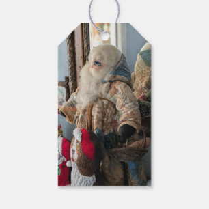 Etiqueta Para Presente Fotografia de Papai Noel de Arte Popular Antiga