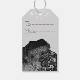Etiqueta Para Presente fotografia engraçada de um cachorro fofo vestido