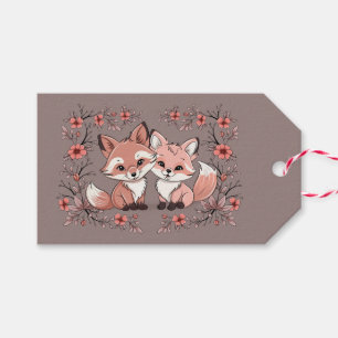 Etiqueta Para Presente Fox de Bela Caricatura Amava o Dia do Namorados