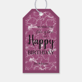 Etiqueta Para Presente Framboesa de Hibiscus Floral Sketch