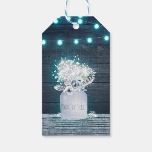 Etiqueta Para Presente Frasco de pedreiro floral & casamento rústico das