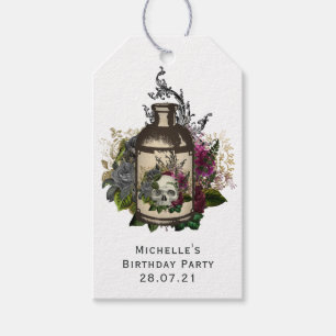 Etiqueta Para Presente Frasco de Poção Floral Antiquada Gótica
