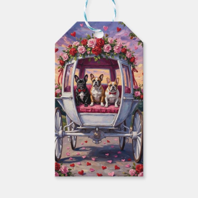 Etiqueta Para Presente French Bulldog Valentine's Day  (Frente)