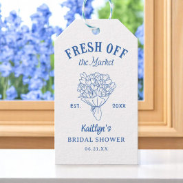 Etiqueta Para Presente Fresca do Mercado Chuva de Noiva Azul