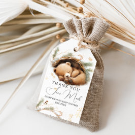 Etiqueta Para Presente Frio Fora do Urso da Madeira Chá de fraldas de inv