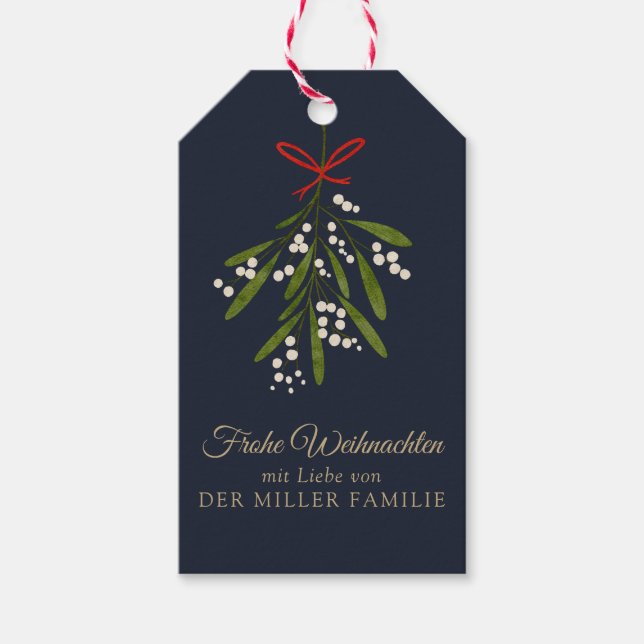 Etiqueta Para Presente Frohe Weihnachten dunkelblau hag (Frente)