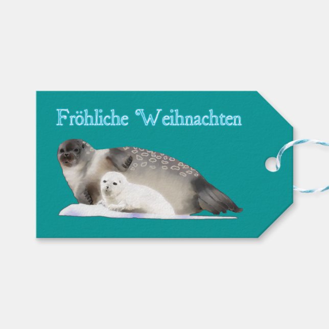 Etiqueta Para Presente Frohliche Weihnachten - Ringu (Frente (horizontal))