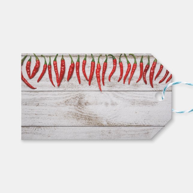 Etiqueta Para Presente Fronteira de pimentões quentes (Frente (horizontal))