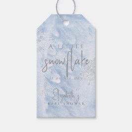 Etiqueta Para Presente Frozen Little Snowflake Blue Boy Baby Shower
