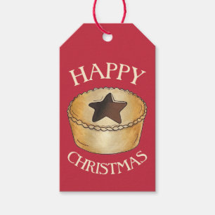 Etiqueta Para Presente FRUTA britânica Mince Pie Feliz Natal