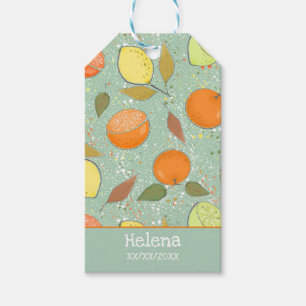 Etiqueta Para Presente Fruta com limões, laranjas