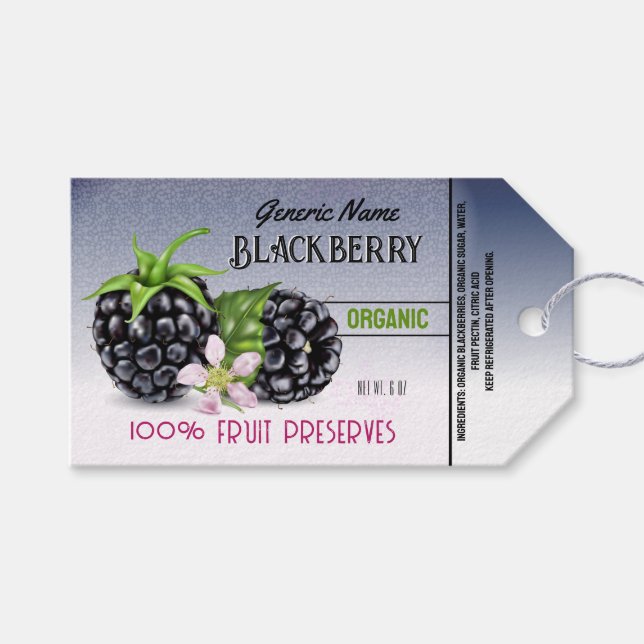 Etiqueta Para Presente Fruta de Blackberry (Frente (horizontal))