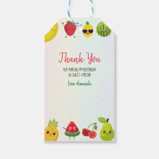 Etiqueta Para Presente Frutas Bonitas Obrigado Festa de aniversário Kids