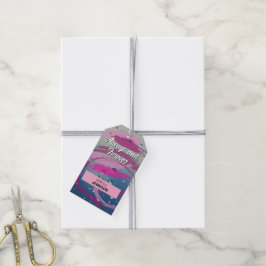 Etiqueta Para Presente Fuchsia e Pincelada Rosa Suave Sempre e Para Sempr