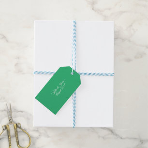 Etiqueta Para Presente Fundo Verde-Menta Plano – Design de Casamento