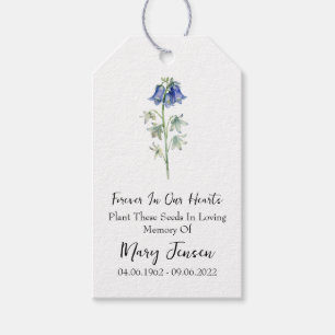 Etiqueta Para Presente Funeral Memorial do Pacote de Sementes Bluebell