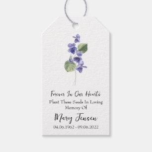 Etiqueta Para Presente Funeral Memorial do Pacote de Sementes Violet