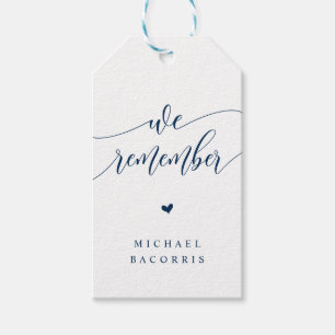 Etiqueta Para Presente Funeral, Vela, Caligrafia Moderna, Marinho Azul