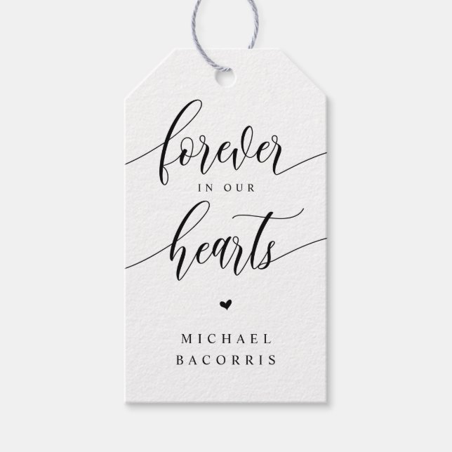 Etiqueta Para Presente Funeral, Vela, Caligrafia Moderna, Script Preto (Frente)