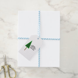 Etiqueta Para Presente Funky Green Christmas Tree Design