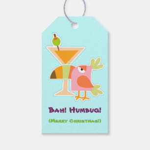 Etiqueta Para Presente Funny Bah Humbug Toucan Bird Martini Natal
