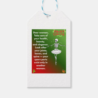 Etiqueta Para Presente Funny Christmas Skeleton Wishes for woman