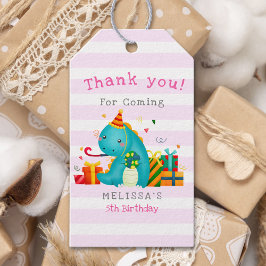 Etiqueta Para Presente Funny Dinosaur Birthday Girl Party