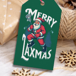 Etiqueta Para Presente Funny Green Merry Laxmas Lacrosse Christmas