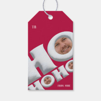 Etiqueta Para Presente Funny “HO HO HO”Christmas Gift Tag with Your Photo