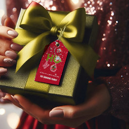 Etiqueta Para Presente Funny HO HO HO Retro Natal Férias