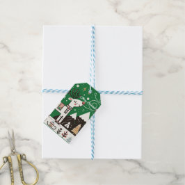 Etiqueta Para Presente Funny Nordic Reindeer Pattern