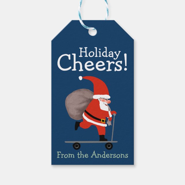 Etiqueta Para Presente Funny Santa Special Delivery holiday (Frente)