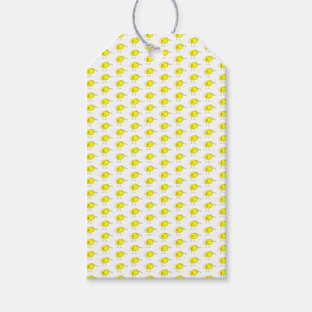 Etiqueta Para Presente Funny Yellow Birds Doodle (Frente)