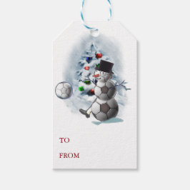 Etiqueta Para Presente Futebol Snowman Natal