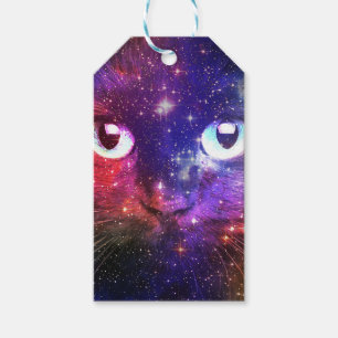 Etiqueta Para Presente Galáxia Color Burst Gato 