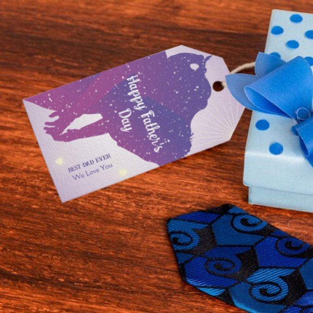 Etiqueta Para Presente Galáxia do Dia do Pai Feliz (Criador carregado)