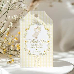 Etiqueta Para Presente Ganso Bobo Laço Xadrez Baby Shower Obrigado