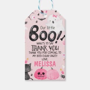 Etiqueta Para Presente Garota Boo Halloween Aniversário Obrigado