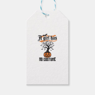 Etiqueta Para Presente Garota de Halloween Sem Fantasia Abóbora Vintage_1