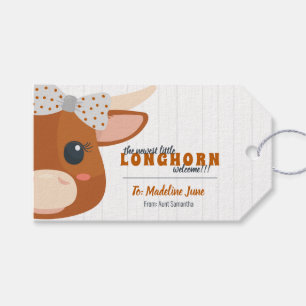 Etiqueta Para Presente Garota Longhorn Queimada Laranja