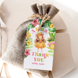 Etiqueta Para Presente Garota Tropical Luau obrigado de aniversário