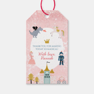 Etiqueta Para Presente Garotas Rosa Princesa Magica Aniversário Obrigado