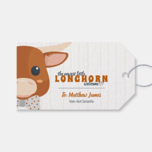 Etiqueta Para Presente Garoto Longhorn Queimado Laranja