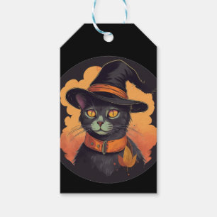 Etiqueta Para Presente Gatinho de Halloween