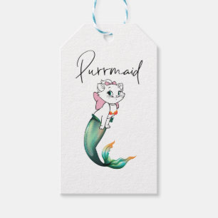 Etiqueta Para Presente Gatinho Gato-Purê - Design de Gato-Sereia Divertid