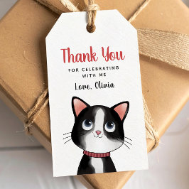 Etiqueta Para Presente Gatinho preto e branco etiqueta de presente de agr